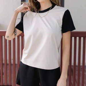 Tradlands black/cream box tee, Size XXS